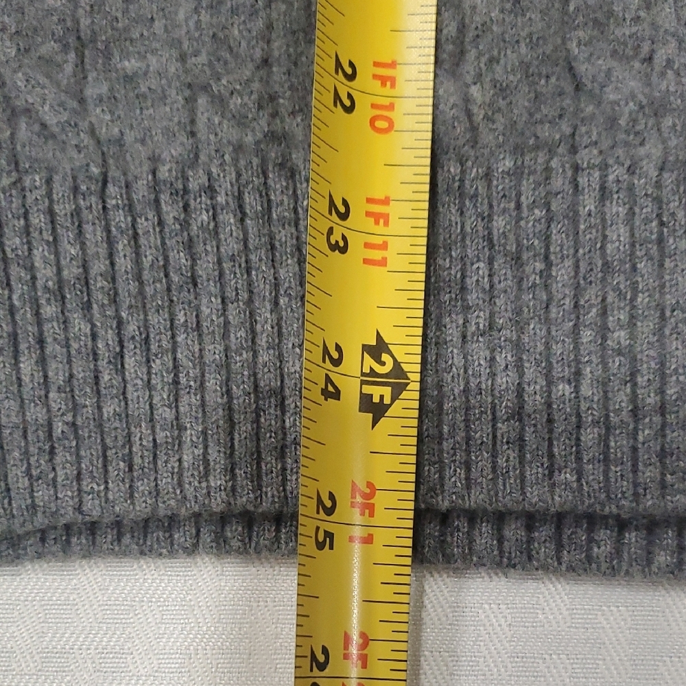 Brooks Brothers Lambwool Gray Cable Knit Crewneck Sweater - Picture 10 of 13